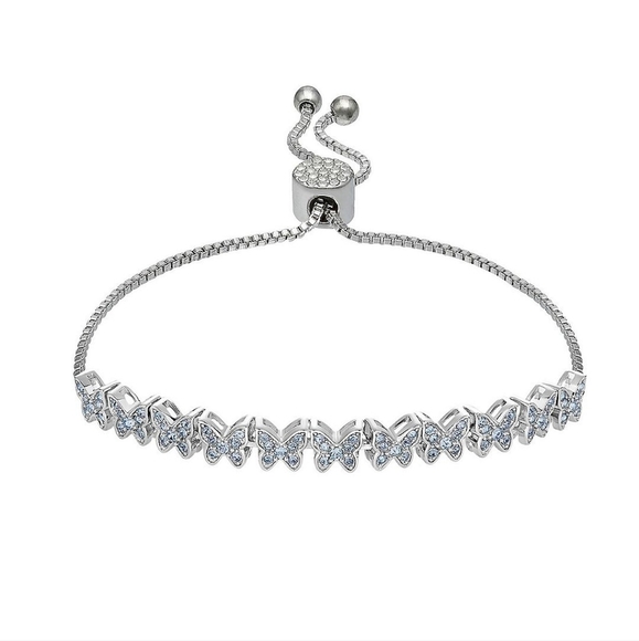 2 FOR $50 Brilliance crystal butterflies adjustable braclet - Picture 2 of 3